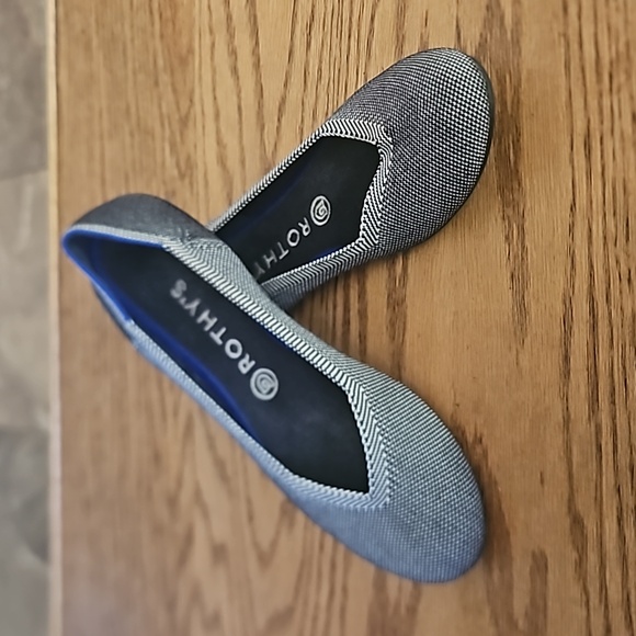 Rothy's Shoes - Rothy's Blue Birdseye Round Toe Slip-On Ballet Flats - women's 9